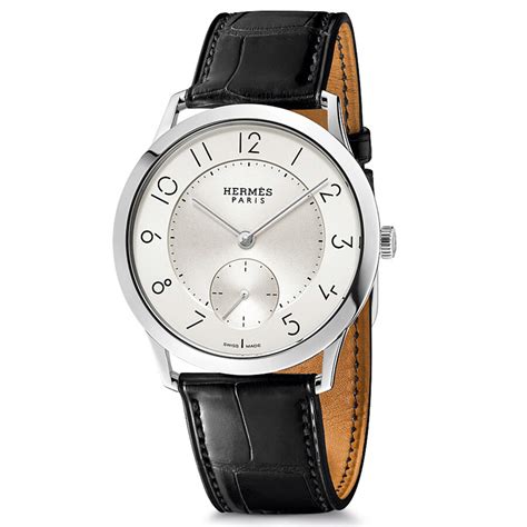 hermes silver chain watch mens